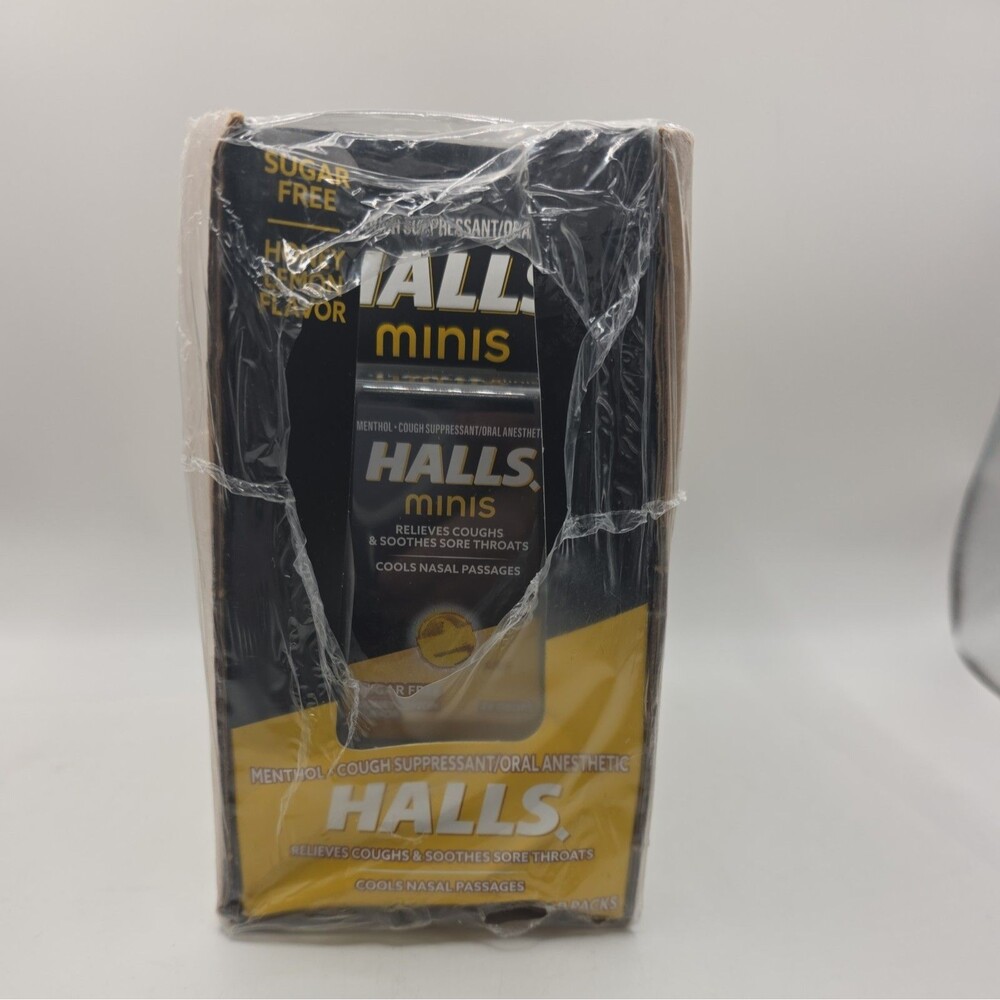 192 Halls Sugar-Free Minis, Honey Lemon Cough Drops for Effective Relief